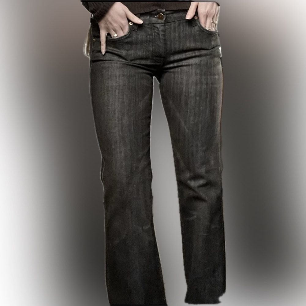 EUC 7-for-all-mankind Women's Brown and Grey Jeans - Picture 7 of 14